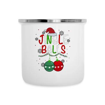 Boules de jingle - Tasse émaillée - blanc - Devant