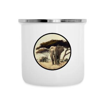 Serengeti with elephant - Camper Mug - white - Front