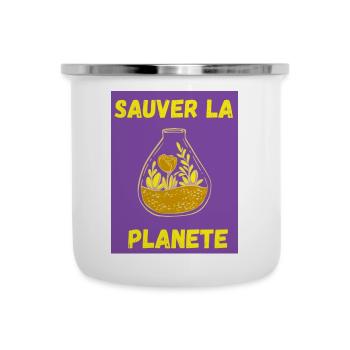 JOUR DE LA TERRE,ECOLOGIE,PLANETE,ENVIRONNEMENT - Tasse émaillée - blanc - Devant