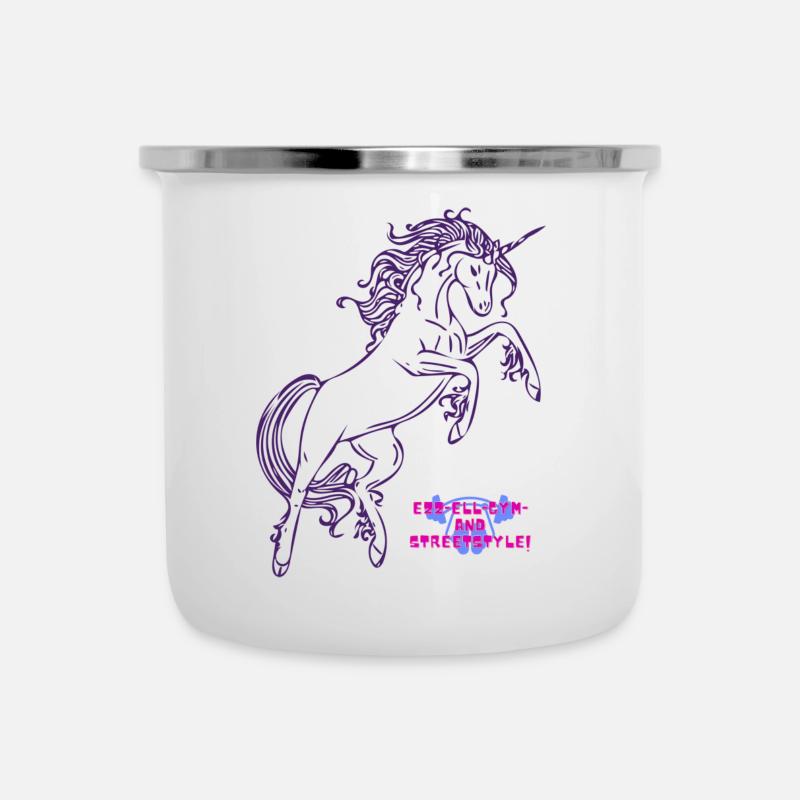 Pegasus - Emaille-Tasse - Weiß