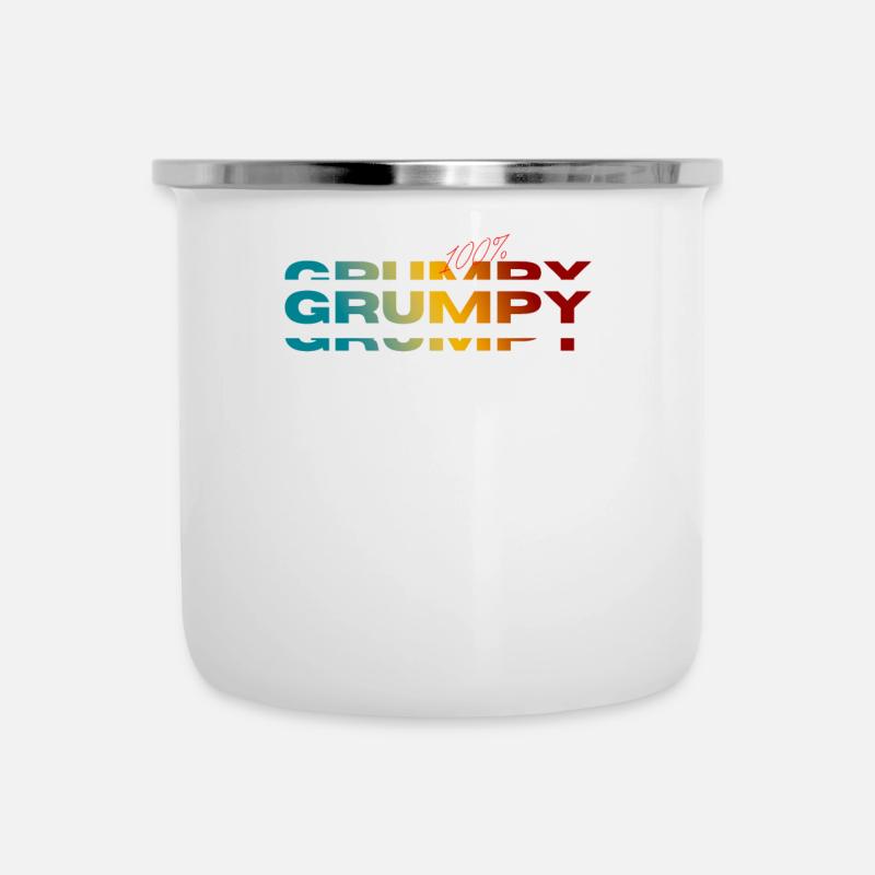 100% Grumpy Vintage Old Grandpa - Tasse émaillée - blanc