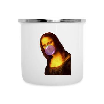 Mona Lisa Kaugummi Bubble - Emaille-Tasse - Weiß - Vorne