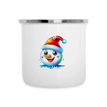 Frohe Weihnachten - Emaille-Tasse - Weiß - Vorne