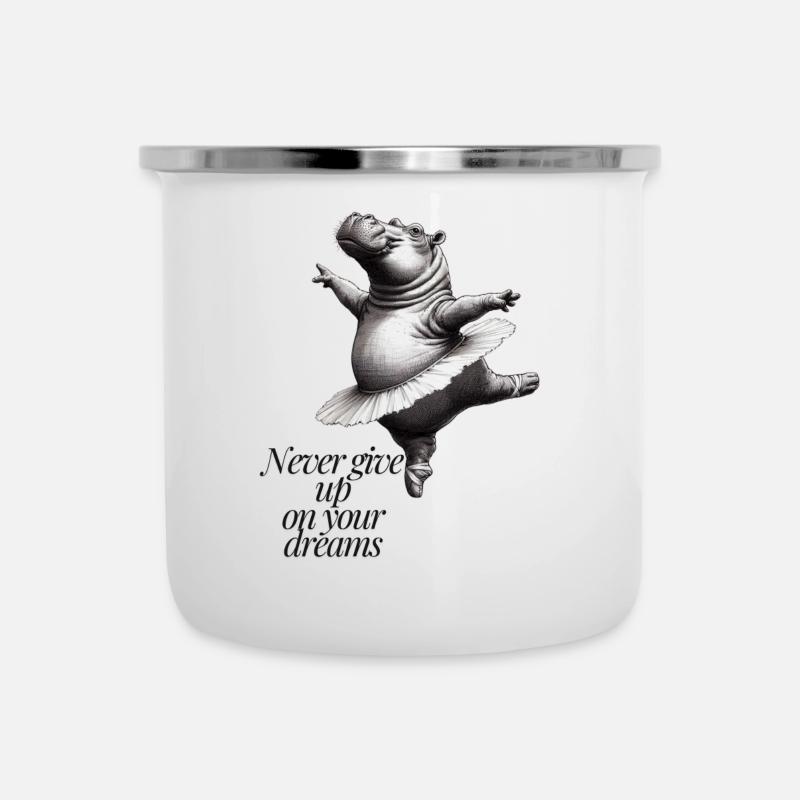 Never give up on your dreams - Camper Mug - white
