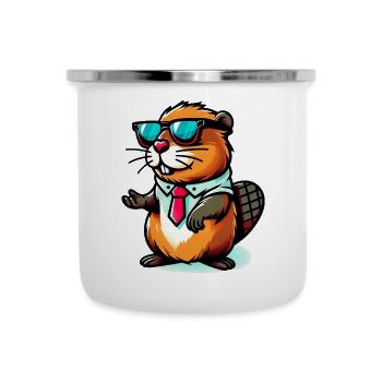 Bieber - Emaille-Tasse - Weiß - Vorne