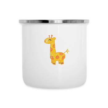 Die Elegante Giraffe - Emaille-Tasse - Weiß - Vorne