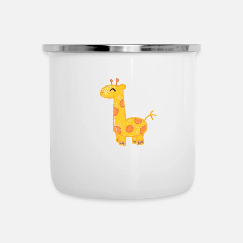 Die Elegante Giraffe - Emaille-Tasse - Weiß