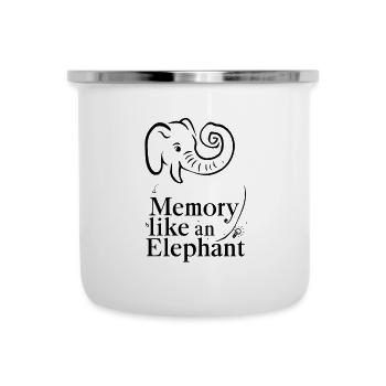 La mémoire comme un éléphant - Tasse émaillée - blanc - Devant