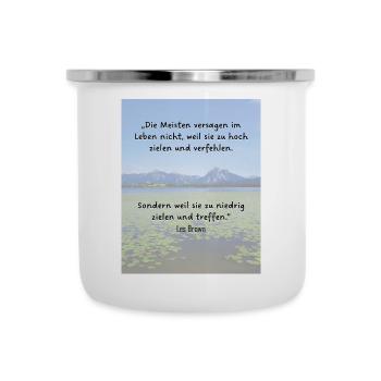 zielen und treffen - Emaille-Tasse - Weiß - Vorne