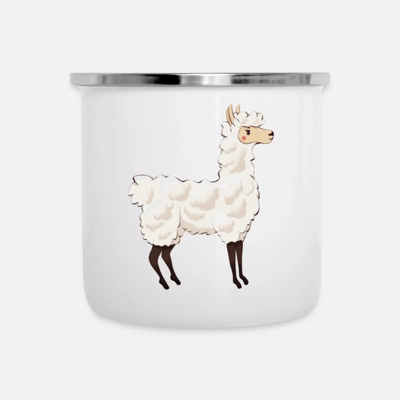 Lama - Tasse émaillée - blanc