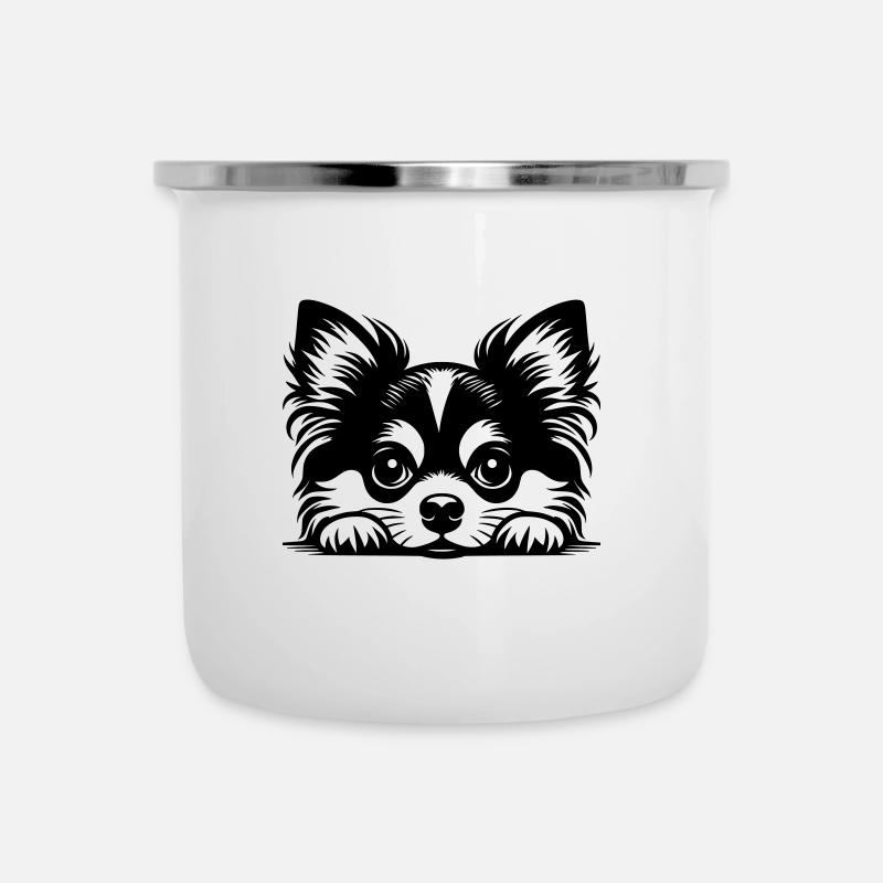Reclining Chihuahua Vector Design - Camper Mug - white