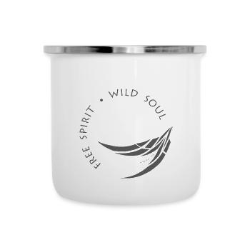 free spirit ... wild soul, outdoor t shirt - Emaille-Tasse - Weiß - Vorne