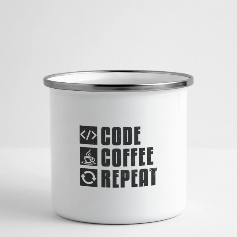 Café Codage Programmeur Codeur Développeur Nerd Coff Tasse émaillée
