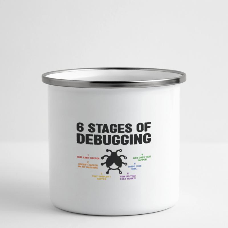 6 Stages Of Debugging Coder Programmer Software De Emaille-Tasse
