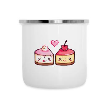Cake Couple Cake Love Heart Funny - Camper Mug - white - Front