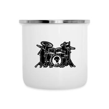 Drums cool - Emaille-Tasse - Weiß - Vorne