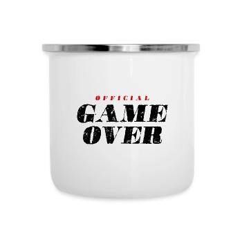 Game Over Spruch - Emaille-Tasse - Weiß - Vorne