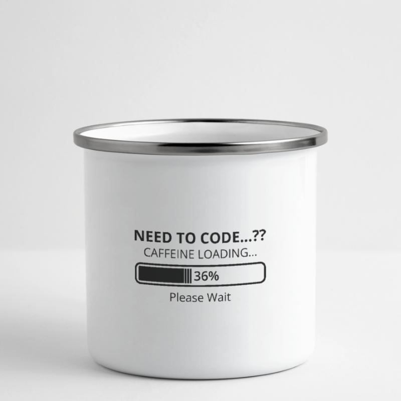 Need To Code Caffeine Loading Please Wait Develope Emaille-Tasse