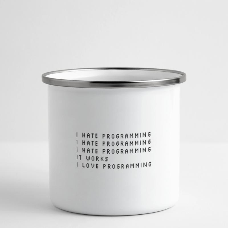 I Hate Programming Coder Programmer Software Devel Emaille-Tasse