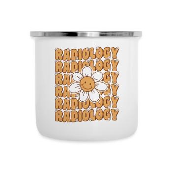 Groovy Radiologue Daisy Flower Radiologie rétro - Tasse émaillée - blanc - Devant
