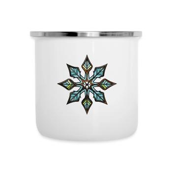 Frost Symbol Stern Winter Schnee - Emaille-Tasse - Weiß - Vorne