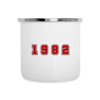 1982 Jahr Zahl - Emaille-Tasse - Weiß - Vorne