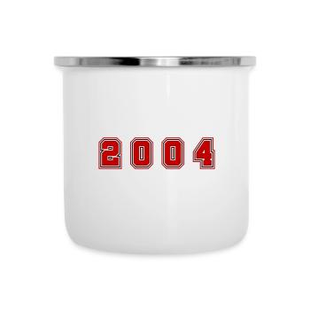 2004 Jahr Zahl - Emaille-Tasse - Weiß - Vorne