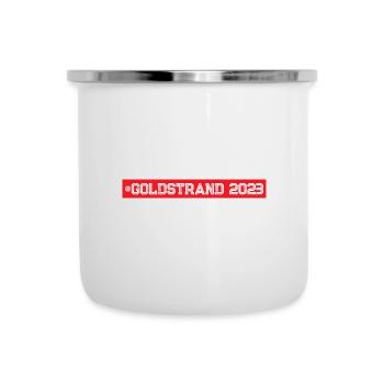 Goldstrand 2023 - Emaille-Tasse - Weiß - Vorne