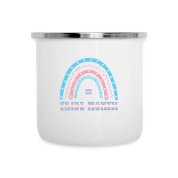 Boho Rainbow Happy Pride Mois Transgenre - Tasse émaillée - blanc - Devant