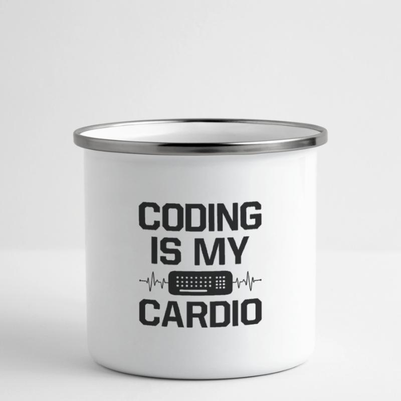Coding Is My Cardio Programming Coder Computer Gee Emaille-Tasse