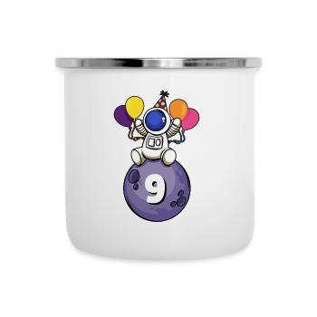 9 years old space birthday 9. - Camper Mug - white - Front