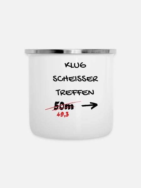 Klugscheisser Treffen - Emaille-Tasse - Weiß