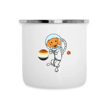 Hund Astronaut Gay Bear Pride - Emaille-Tasse - Weiß - Vorne
