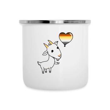 Ziege Herzballon Gay Bear Pride - Emaille-Tasse - Weiß - Vorne