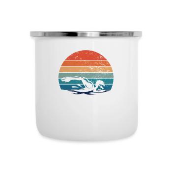 Schwimmen Trainer, Coaches Schwimmerin Schwimmer - Emaille-Tasse - Weiß - Vorne