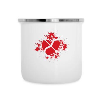 Bogensport Bogenschütze Bogenschießen Pfeil Bogen - Emaille-Tasse - Weiß - Vorne