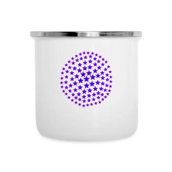 Sterne rosa lila Geschenkidee pink violett - Emaille-Tasse - Weiß - Vorne