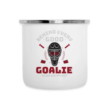 Eishockey Tormann Goalie , Eis Hockey - Emaille-Tasse - Weiß - Vorne