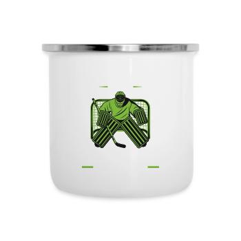Eishockey Tormann Goalie , Eis Hockey - Emaille-Tasse - Weiß - Vorne