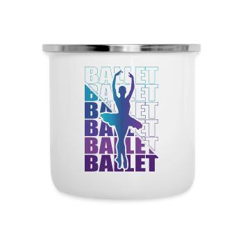 Ballet, Ballerine, Fille, Fille, Danse - Tasse émaillée - blanc - Devant