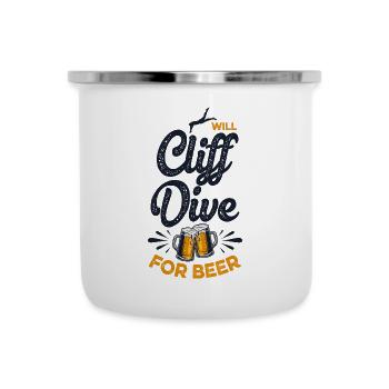Will Cliff Dive For Beer Cliff Jumping Tombstoning - Camper Mug - white - Front