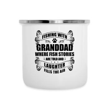 Fishing Granddad Grandpa Fisherman Grandkid Funny - Camper Mug - white - Front