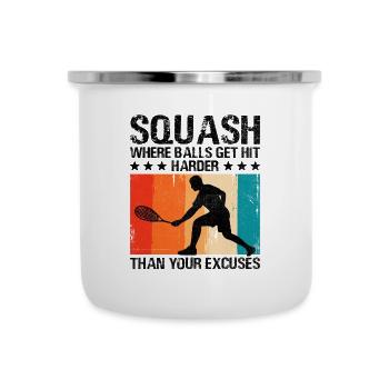 Squashspieler Squash Tennisspieler Raquetball Spor - Emaille-Tasse - Weiß - Vorne