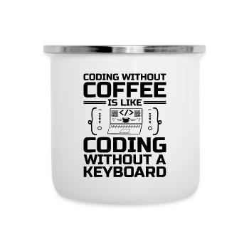 Kaffee-Codierung Programmierer Programmierer Entwickler Nerd Coff - Emaille-Tasse - Weiß - Vorne