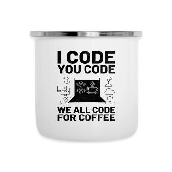 Coffee Coding Programmer Coder Developer Nerd Coff - Camper Mug - white - Front