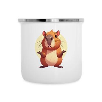 Verwirrte Capybara - Emaille-Tasse - Weiß - Vorne