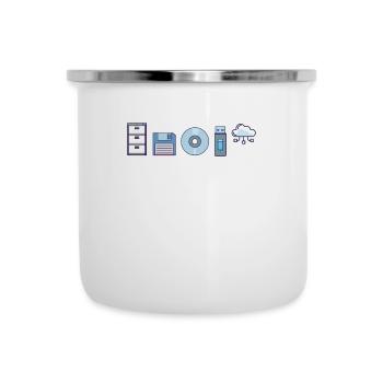 IT Geek, Accessoires PC Évolution des périphériques de stockage - Tasse émaillée - blanc - Devant