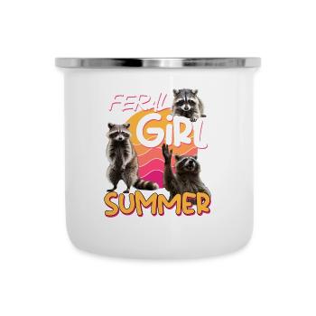 Funny Opossum Wild Girl Party Holiday Summer - Camper Mug - white - Front