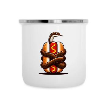 Snake Wrapped Hot Dog - Camper Mug - white - Front