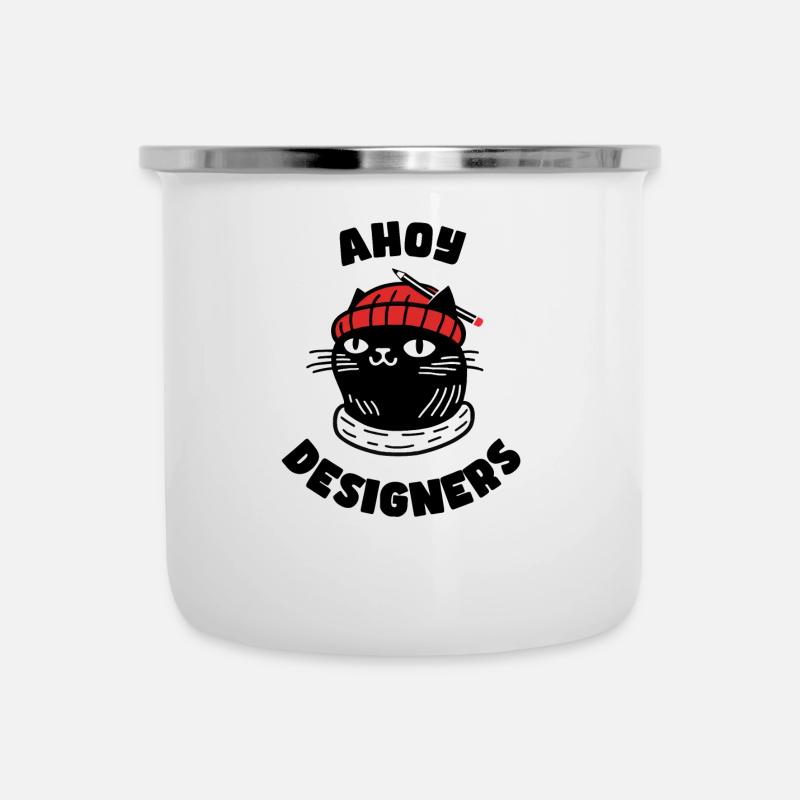 Ahoy Designers - Emaille-Tasse - Weiß